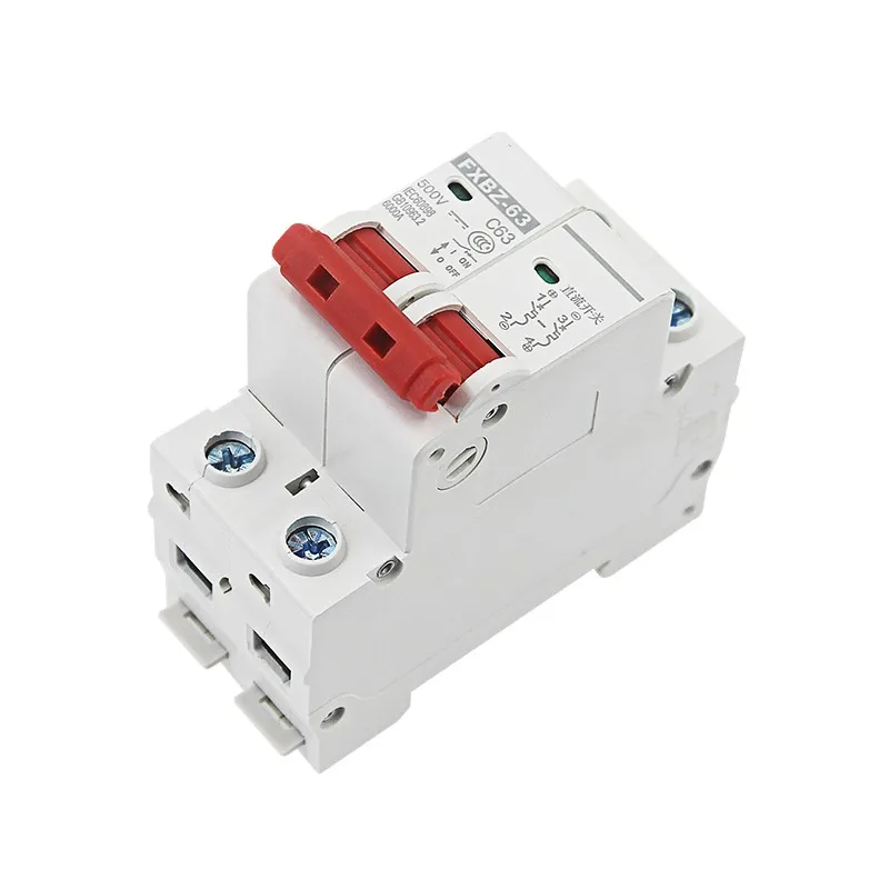 MCB 2P DC 500V Solar Mini Circuit Breaker 6A/10A/16A/20A/25A/32A/40A/50A/63A DC Air Switch