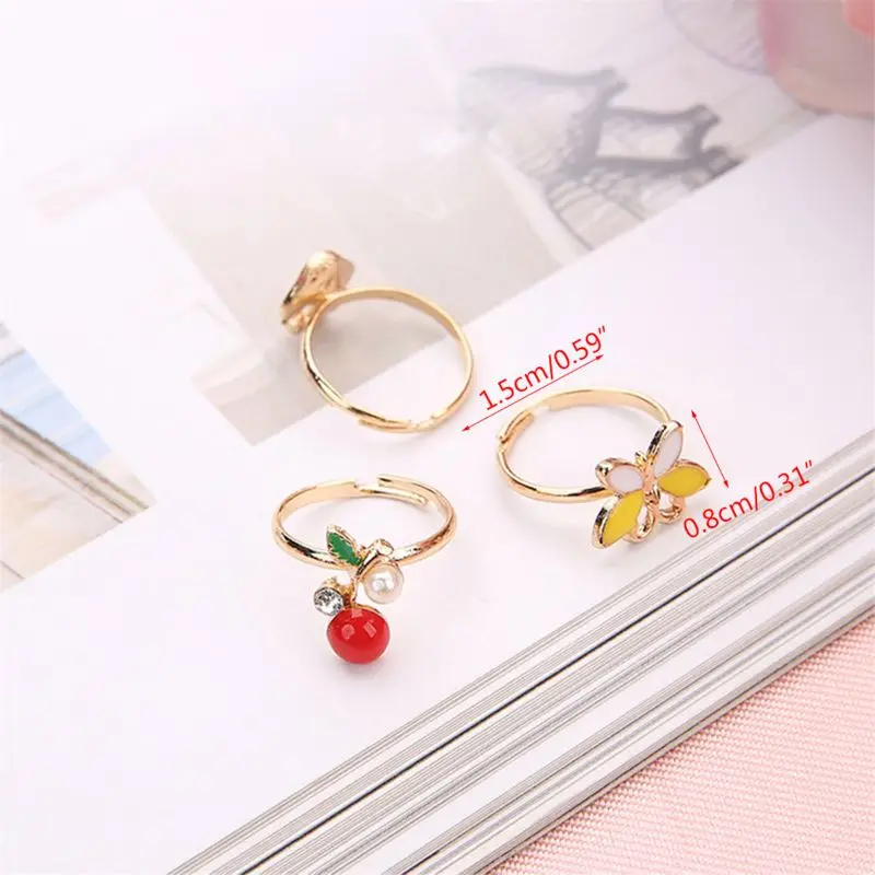 Hot 5pcs Fancy Adjustable Cartoon Rings Party Favors Kids Girls Action Figures Toy P31B