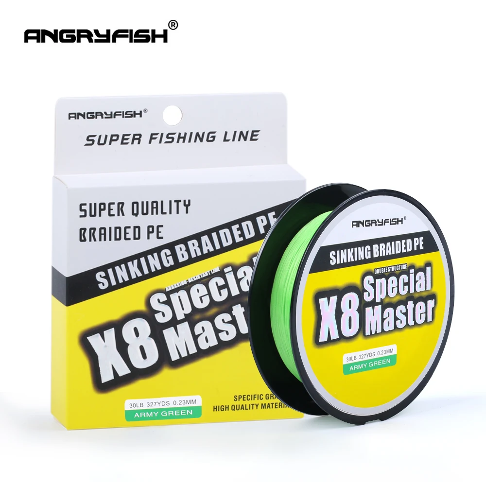 

Angryfish 8x 300M Sinking Braided Line Double Structre Smooth Strong tension Braided PE 20-80LB