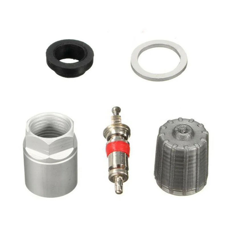 4pcs TPMS Tire Pressure Sensor Repair Washer Nut Valve Caps Service Kit Silver Aluminum for Toyota Gadget Car Accessories