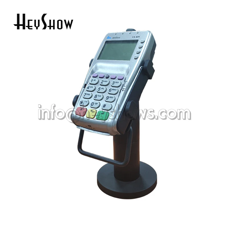 Adjustable POS Machine Holder, 360 Degree Rotation, Cashier Credit Card Machine Display, Black Flexible Security POS Bracket