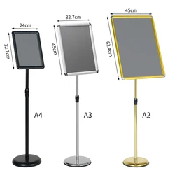 Aluminium Alloy stand Poster Frame  Picture Frame  Wall Mount Advertising Poster (For A4/A3/A2 size graphic)