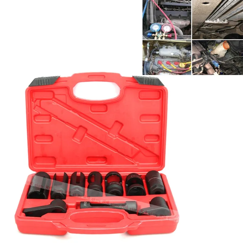 10Pcs Automotive Oxygen Sensor Socket Diesel Injection Set Oxygen Sensor Removing Tool