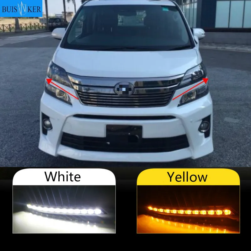 

Car 2PCS DRL For Toyota Vellfire 2008 2009 2010 2011 LED DRL Daytime Running Lights Daylight Waterproof Turn Signal