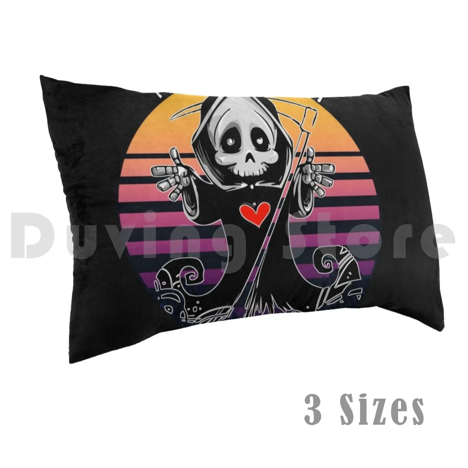 Taie d'oreiller What A Time To Be Alive-Halloween, mort Grim Reaper, personnage rétro occulte, humour drôle