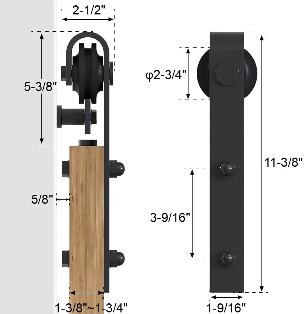 Imagem -03 - Jachor-j-shaped Celeiro Porta Slide Hardware Kit Top Pendurado Rolo Trilho Montagem Conjunto para Porta Dupla 416ft