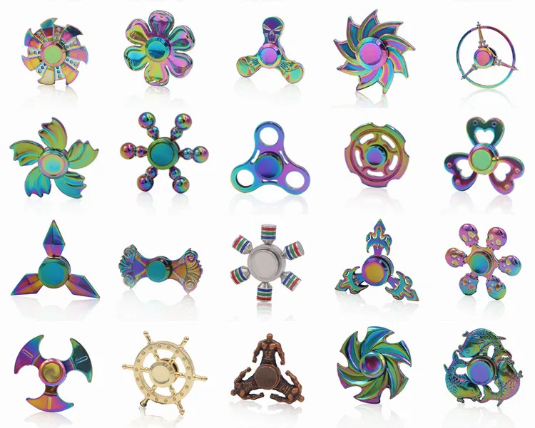 Rainbow Metal Finger Spinner R118 Bearing Spinner Toy Adult  Children Relieve Stress ADHD EDC killings Time Fidget Spinner Toys