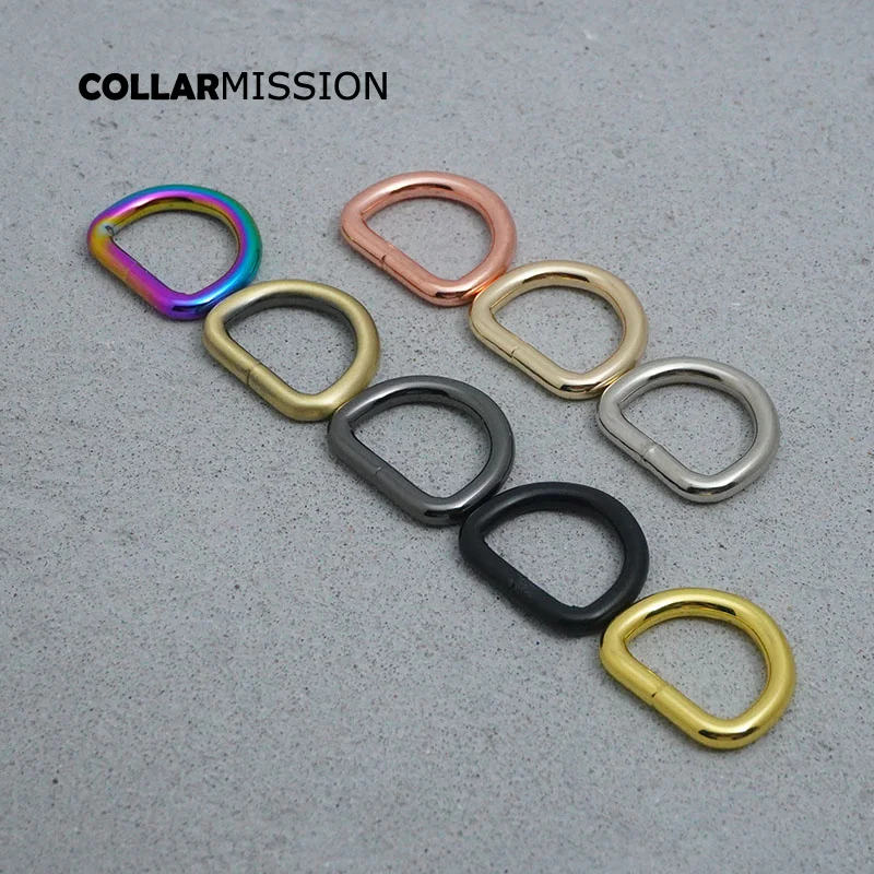 50Pcs/Lot Plated D-Shaped Buckle, D Ring, 20mm Webbing, Sewing Bag, DIY Dog Collar Accessory, 8 Colors, Wholesale