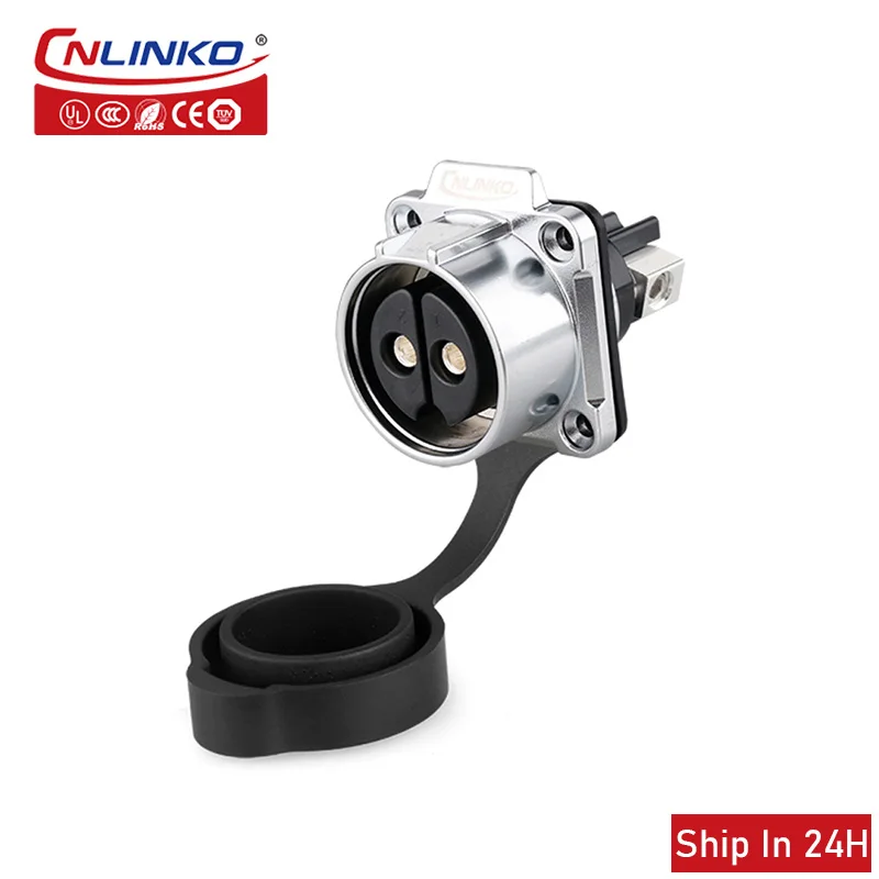 Cnlinko LP28 Industrial 2pin Waterproof 50A Electrical AC500V 6AWG Male Plug Female Socket Circular Cable Wire Power Connector