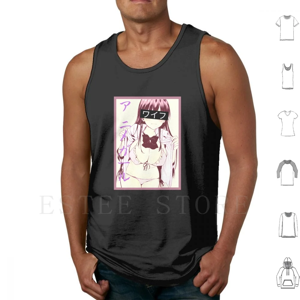 Waifu-Anime Girl Tank Tops Vest Anime Manga Kawaii Sexy Anime Girl Anime Girls Weeaboo Senpai Ecchi Hentai Aesthetic Lewd