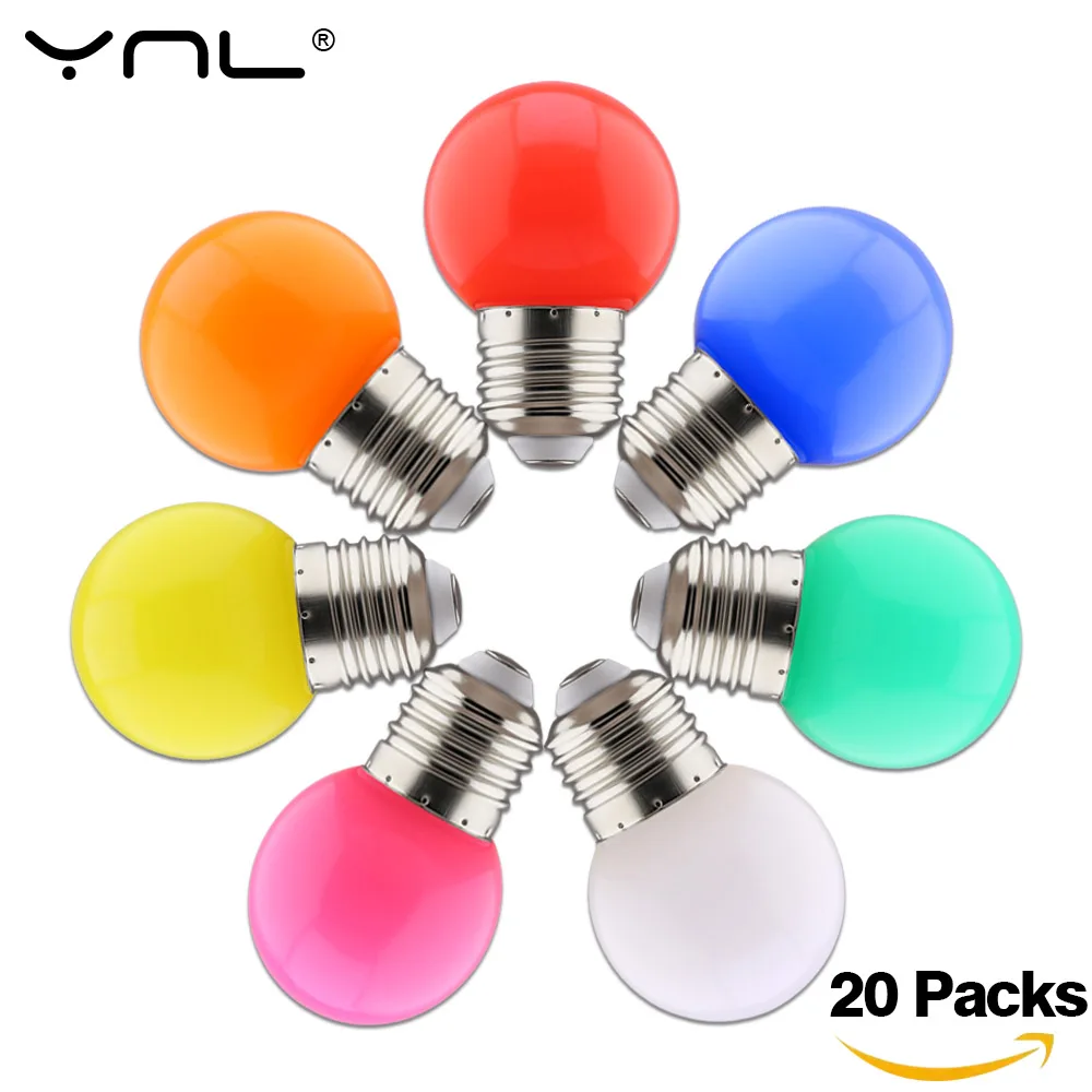 20pcs Bombillas E27 LED Bulb 220V G45 Colorful Lampada RGB LED Light SMD 2835 Colorful bulbs flashlight Lamparas LED Lamp