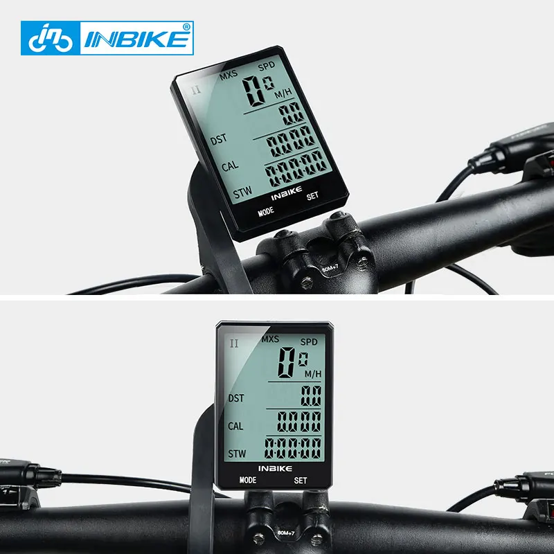 INBIKE 2.8 inch Bike Wireless Computer Rainproof Multifunction Riding Bicycle Odometer Cycling Speedometer Stopwatch Backlight