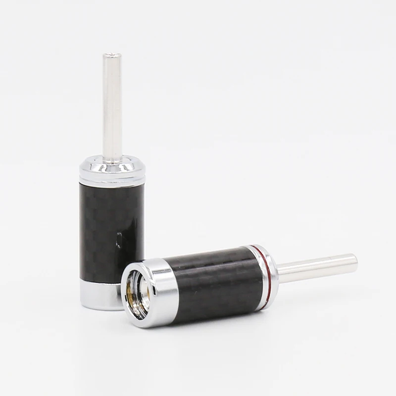 Carbon Fiber Banana Connectors Rhodium Plated Hifi Speaker Banana Plug with Screw Lock Audio Amplifie DIY Acoustic Terminals