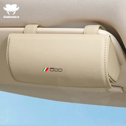 Car Glasses Box Leather Luxury Storage Holder Sunglasses Case Sun Glasses Box For Fiat 500 500C 500X 500L Styling Accessories