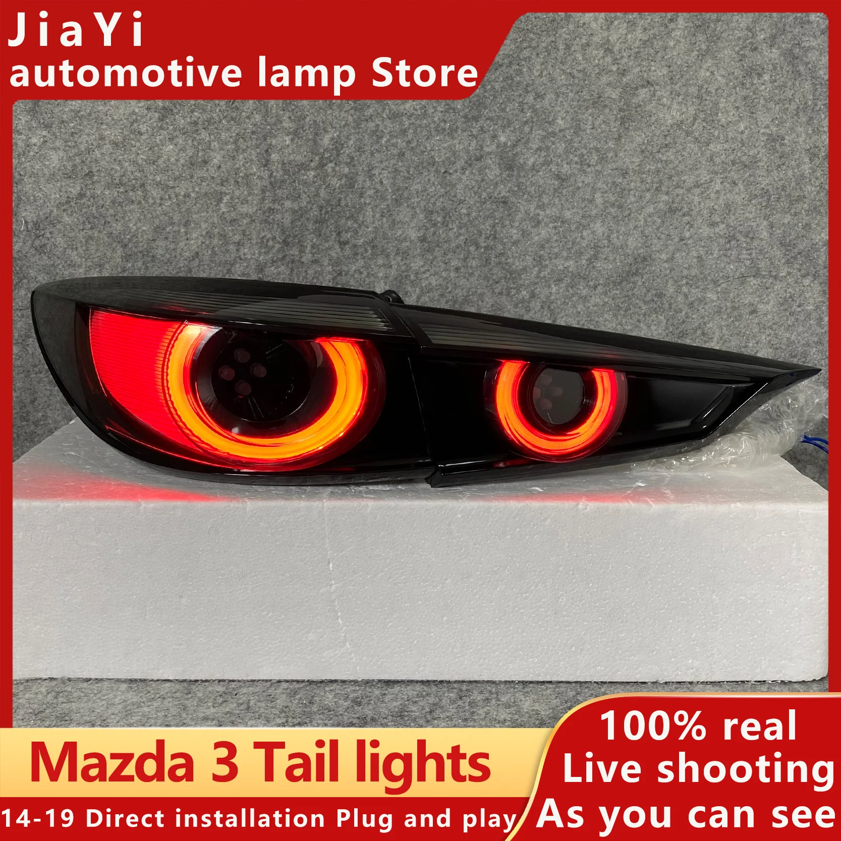 For Car  3 Tail Lamp 2014-2018 LED Fog Lights Day Running Light DRL Tuning Car Accessories mazda3 Axela Tail Lights