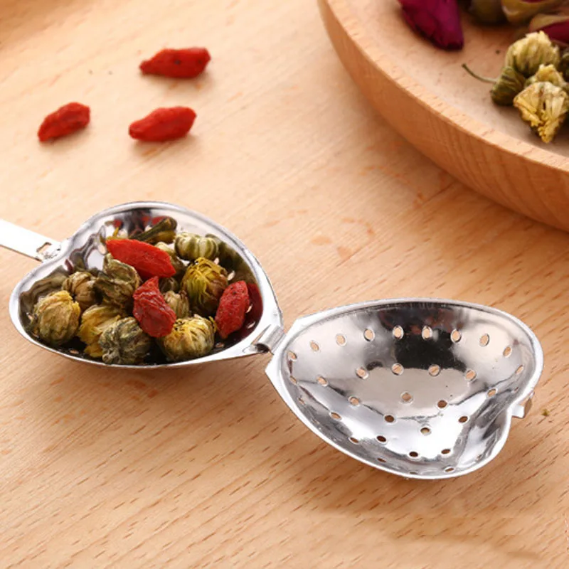 Stainless Steel Tea Infuser Heart Design Spoon Tea Infuser Filter Wedding Souvenir Bridal Shower Favor Gift Sphere Tea Strainer