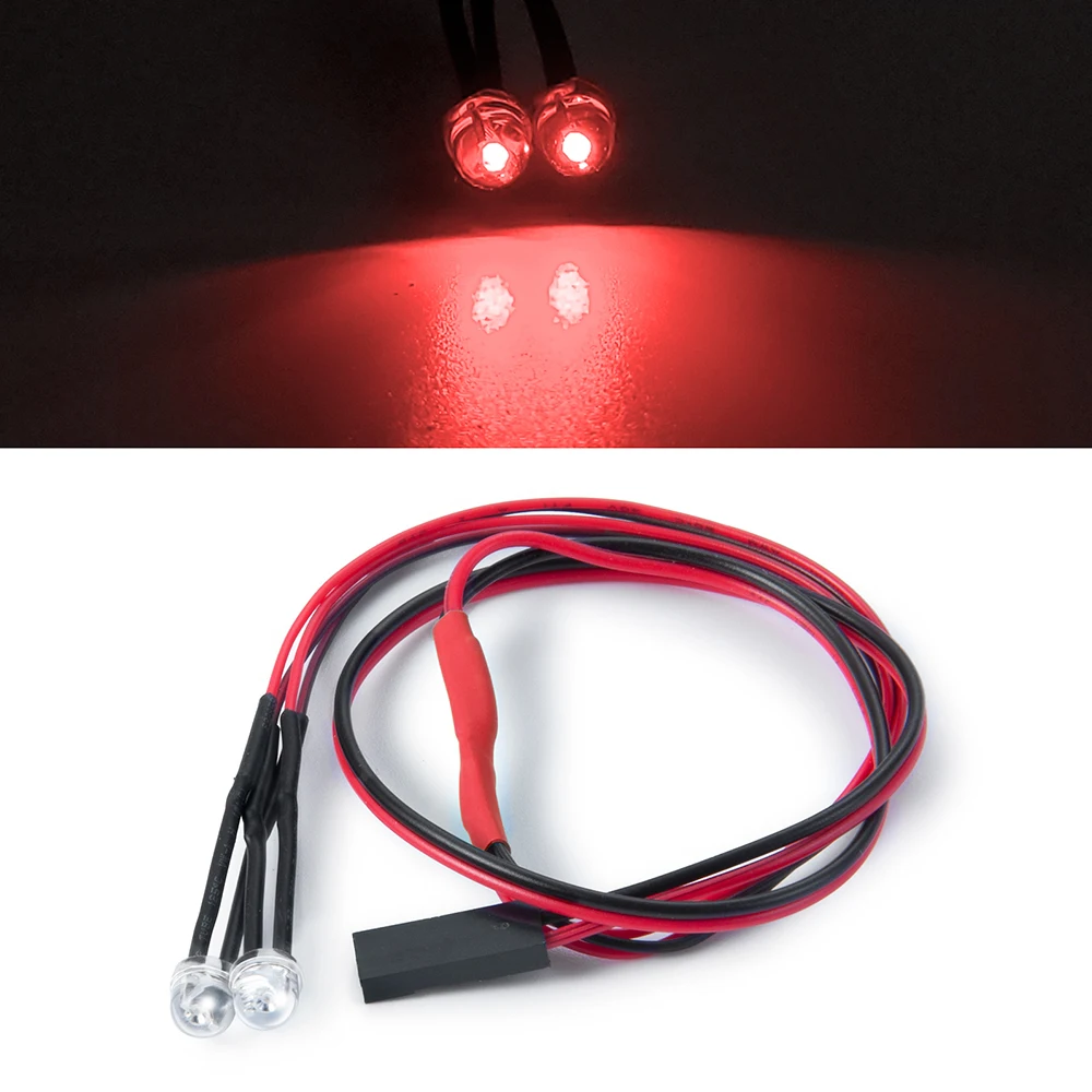 AXSPEED-4.5mm 레드 화이트 옐로우 그린 LED 라이트 스포트라이트 헤드라이트, 액시얼 SCX10 II 90046 1/10 RC 자동차 트럭 액세서리