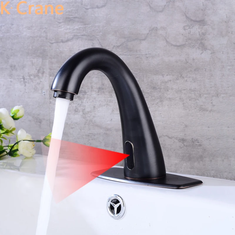 

Infrared Motion Sensor Faucet Bathroom Touchless Automatic Tap Basin Sink Smart Induction Taraud Washbasin Musluk Bronze Black