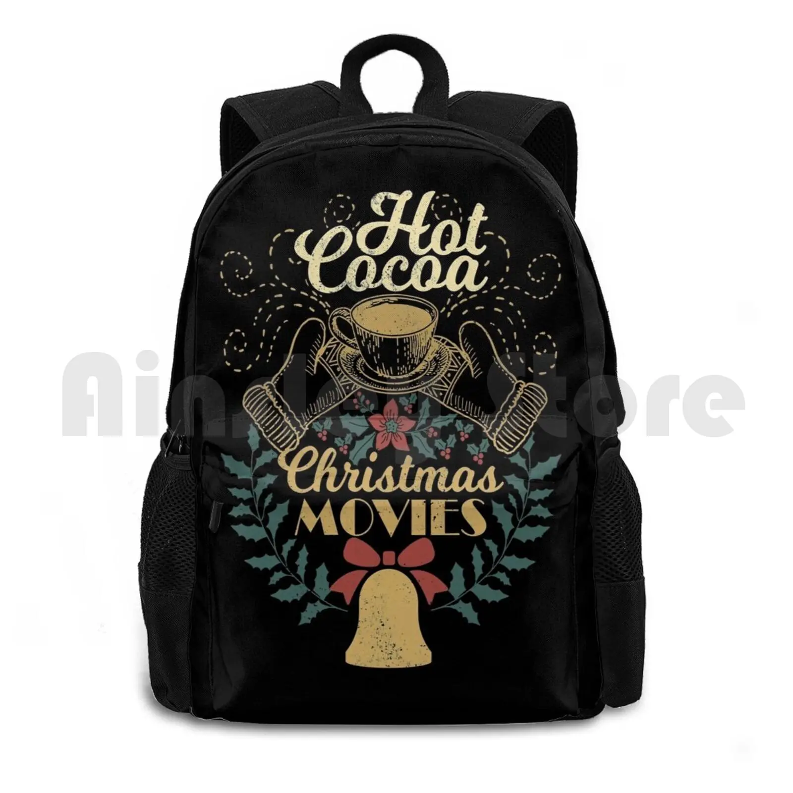 

Hot Cocoa Cozy Christmas Movies Outdoor Hiking Backpack Waterproof Camping Travel Hot Cocoa Cozy Christmas Movies Merry Xmas