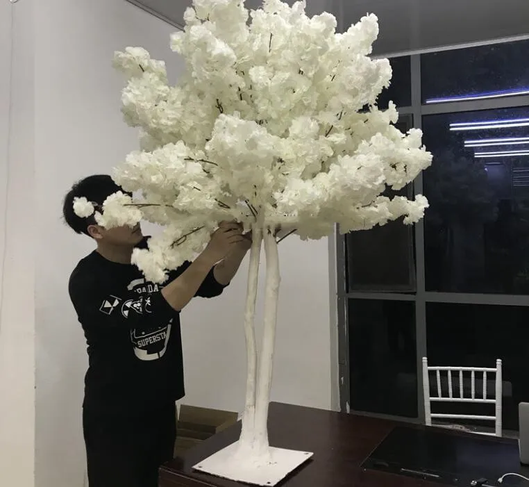 tall white decorative cherry blossom trees for indoor wedding