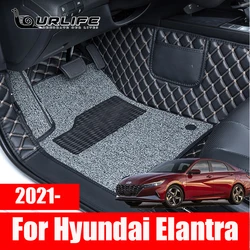 Car Styling Custom Foot Mat LHD Leather Floor Catpet Mats Waterproof Pad Accessories For Hyundai Elantra CN7 2021 2022 2023 2024