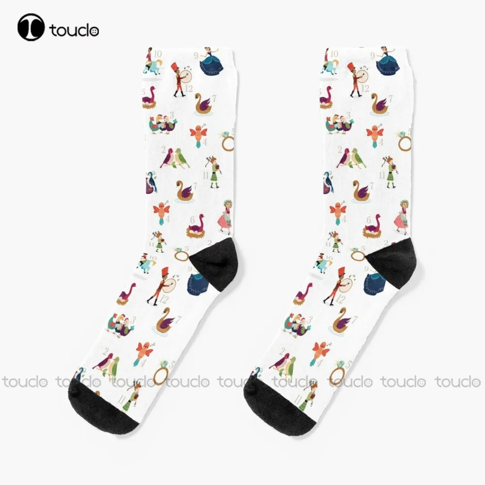 Twelve Days Of Christmas Numbered Socks Custom Women Socks Personalized Custom Unisex Adult Teen Youth Socks 360° Digital Print