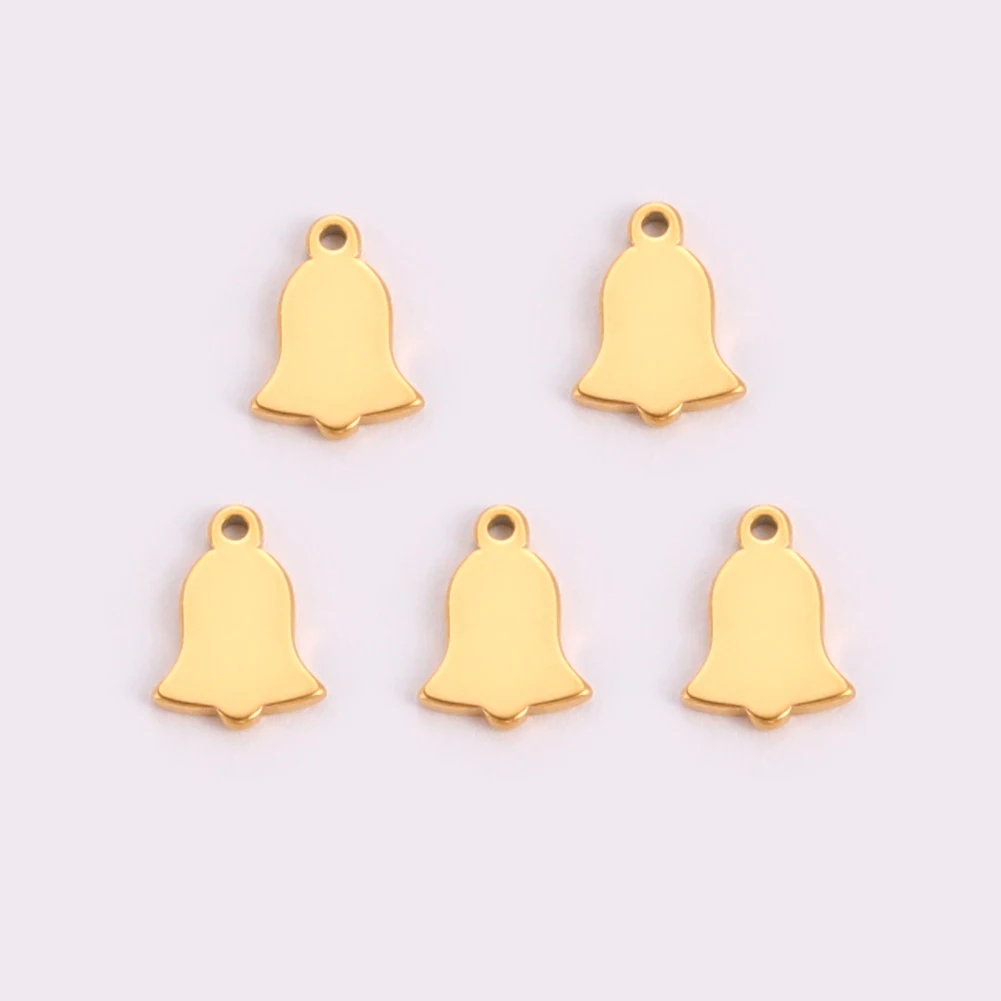 Teamer 5pcs/lot Stainless Steel Charms for Jewelry Making DIY Christmas Halloween Pendant for Bracelet Ghost Bell Trees Charm