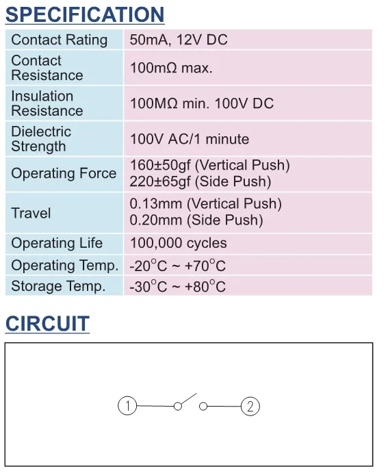 Interrupteur à 2 boutons tortue SMD, MPTFG-Q-T/R, Taiwan, 20 pièces, sans colonne, micro-tact