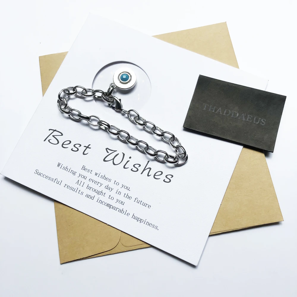 Niebieska zawieszka charms z łańcuszkiem ogniwowym bransoletki, 2019 jesień 925 Sterling Sliver prezent dla kobiet mężczyzn, styl europejski biżuteria, Fashion Accessorie Club — zdjęcie 6