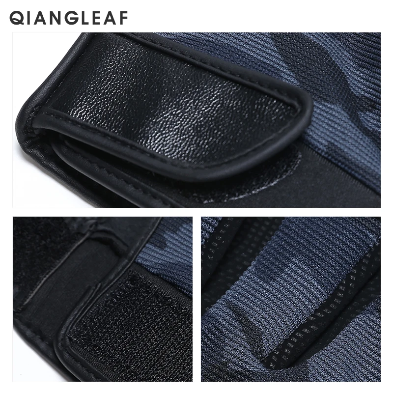 QIANGLEAF Tactical Pu Work Gloves Anti-Slip Hunting Camping Cycling Camouflage Outdoor Sport Fishing Safety Cycling Glove 2500MC