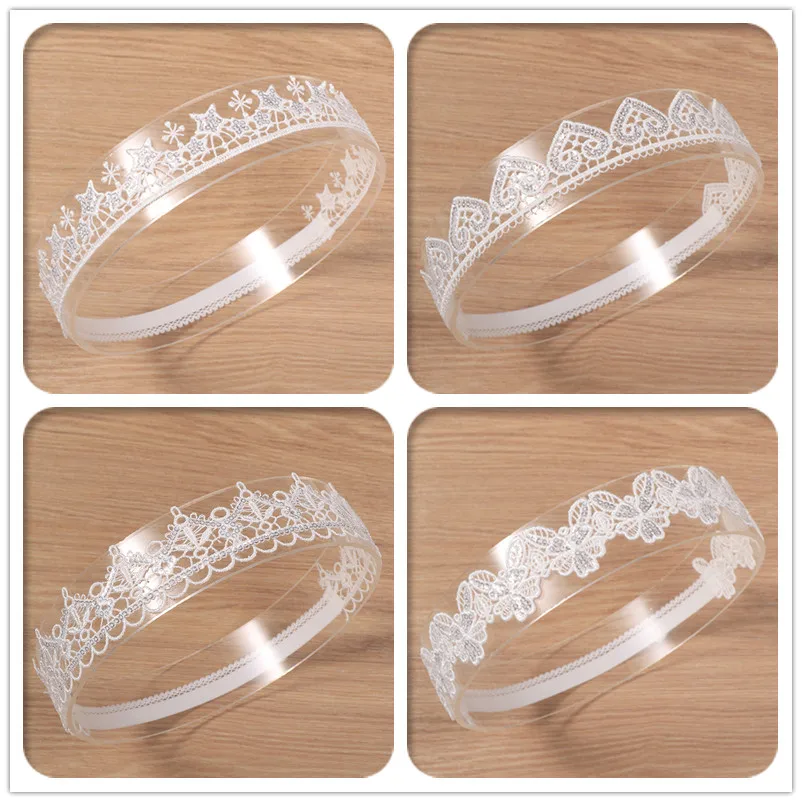 

Boutique 12pcs Fashion Glitter Tiaras Floral Lace Trim Newborn Headbands Sequin Cartoon Soft Hairbands Princess Headwear