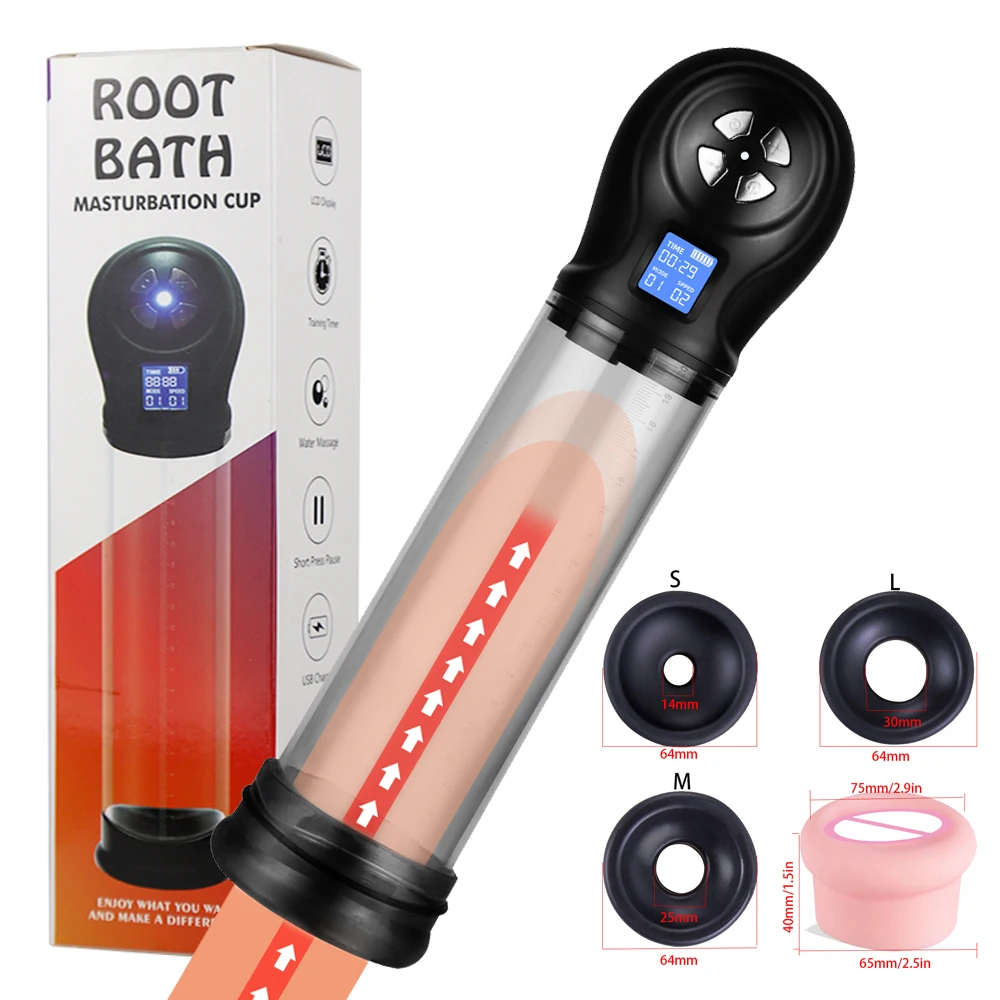 Electric Penis Pump Sex Toys for Men Penis Enlargement Vacuum Pump Penis Enlarger Massager Male Masturbators Toys for Adults 18