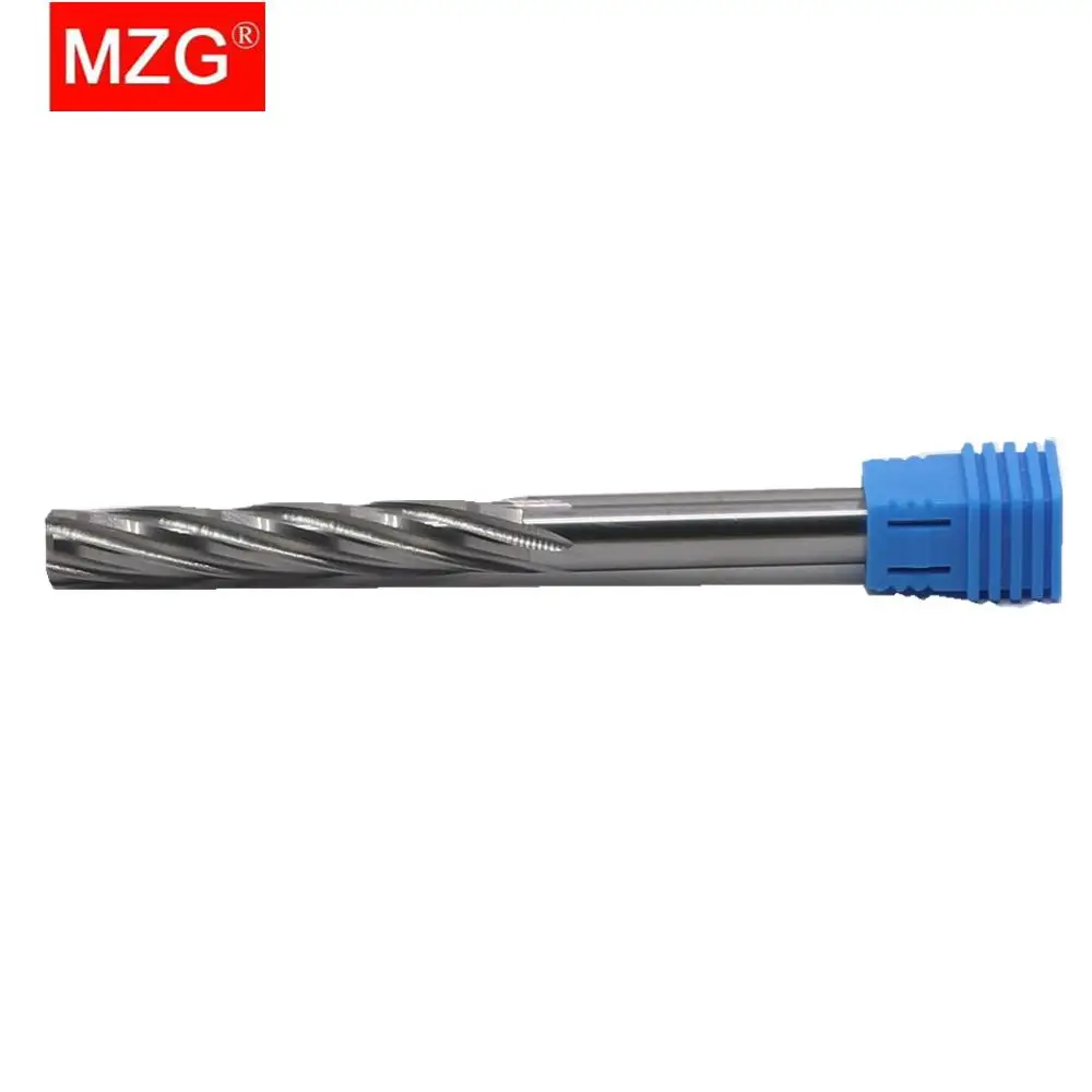 MZG  1PCS HRC55 6 Flute Spiral Flute CNC  4 5  6 8 12 mm Lathe Machining Carbide Milling Tungsten Steel Milling Cutter Reamer