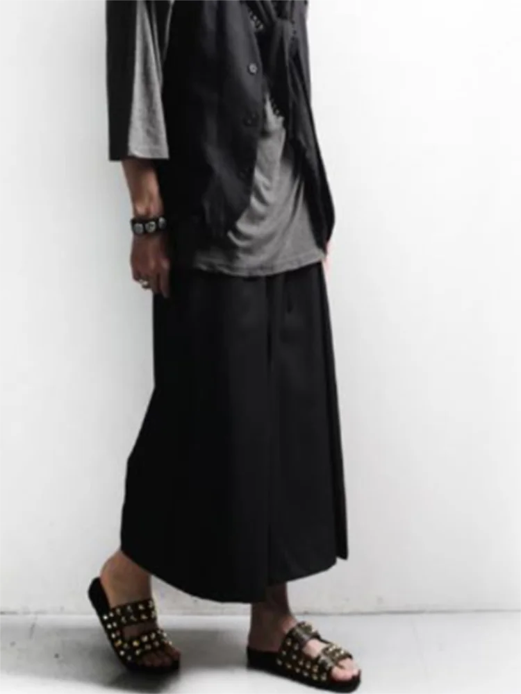 

Men's Wide Leg Pants Spring And Autumn New Neutral Cool Wind Harajuku High Street Fashion Casual Large Size Nine Pants
