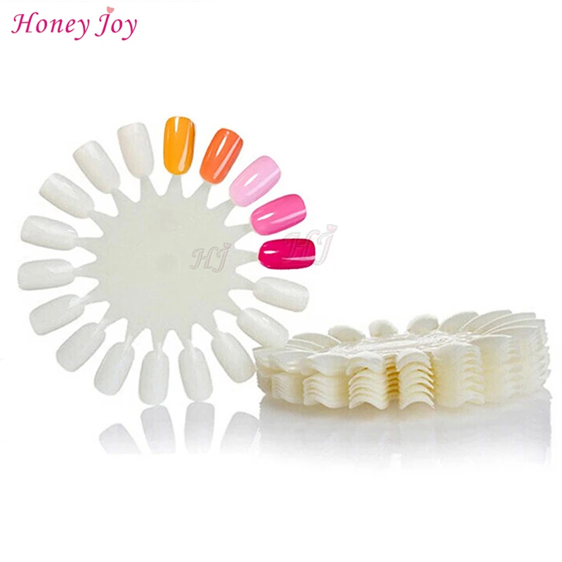 1pack False Nail Swatches Wheel For 18 Color Card Display Board Template Sunflower Shaped Nails Art Tools