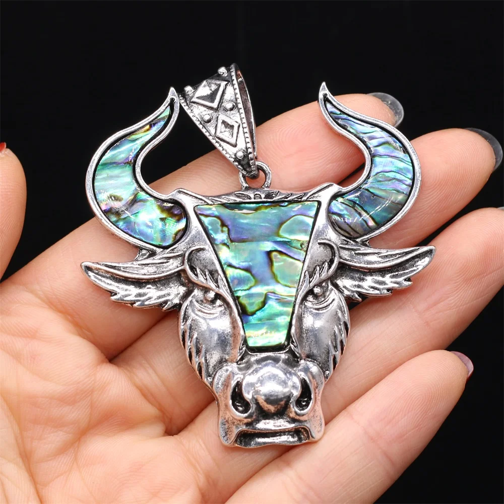 New Punk Bull Head Antique Silver Color Plated Pendant for Jewelry Making DIY Handmade Vintage Necklace Gift for Man