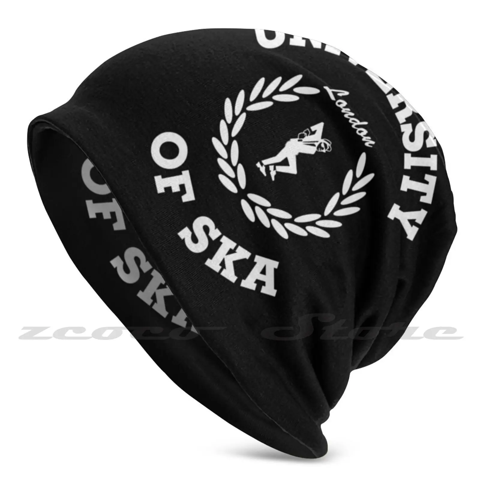 University Of Ska ( London White ) Knit Hat Hedging Cap Soft Elasticity Outdoor Sports Leisure Ska 2Tone Two Tone Skinhead