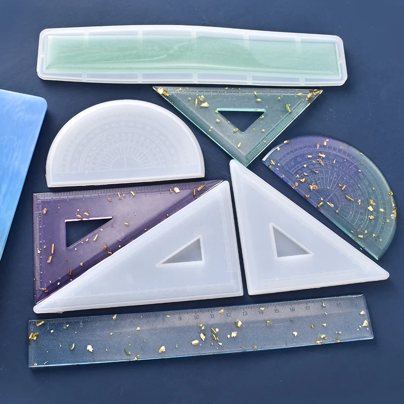 Protractor Triangle Ruler Right Angle Ruler UV Expoxy Resin Silicone Mold DIY Craft Jewelry Making Tools Resin Casting Molds