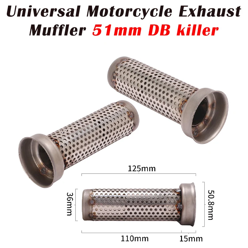 

Universal 51MM Front Mid End Catalyst DB Killer For Modified Motorcycle Exhaust S C GP Muffler Silencer Noise Sound Eliminator