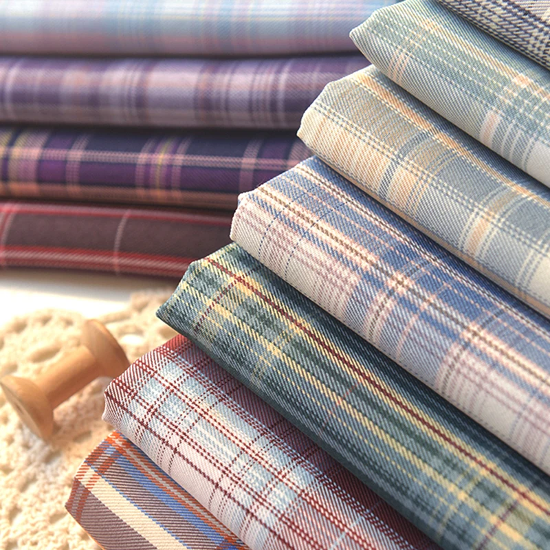 145x50cm A Little Thick Plaid Polyester Ripstop Fabric Making Jacket Pleated Short Skirt Dress Cloth 280g/m