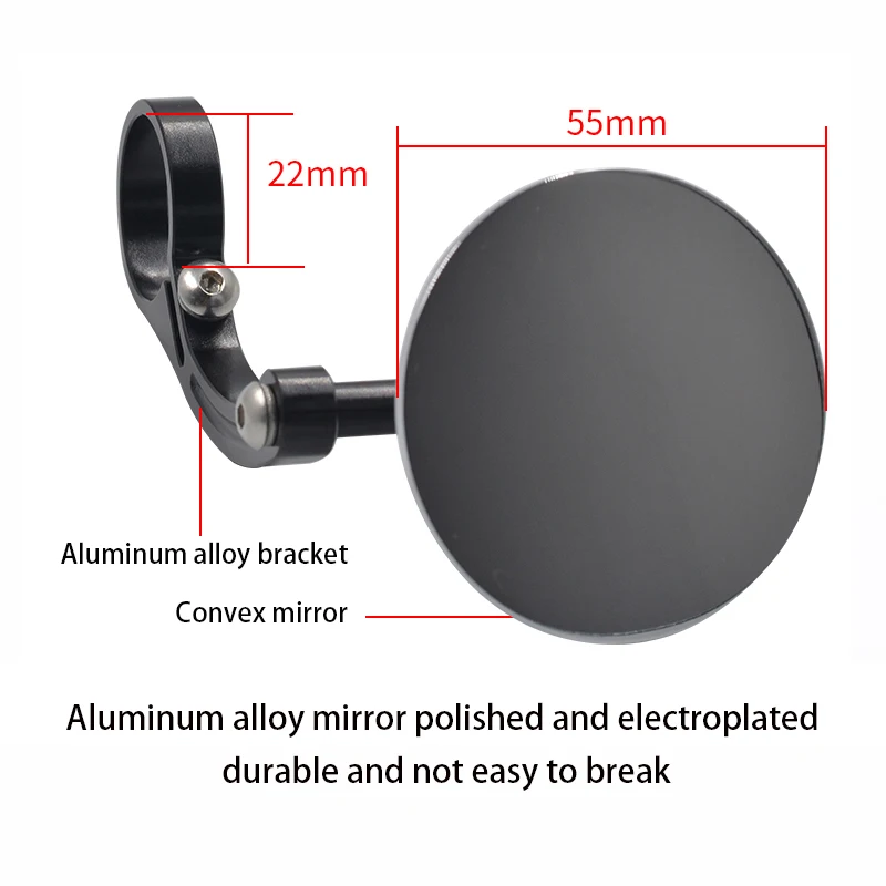 Gearoop Bicycle Rear View Mirror Convex Len Wide Angle Back Sight Reflector Adjustable Safety Bike Handlebar Sircle Clamp Mirror