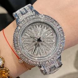 High Quality Fashion Spinning Dial Women Watches Quartz Designer Waterproof Bracelet Watch With Rhinestone Crystal Ladies Watch