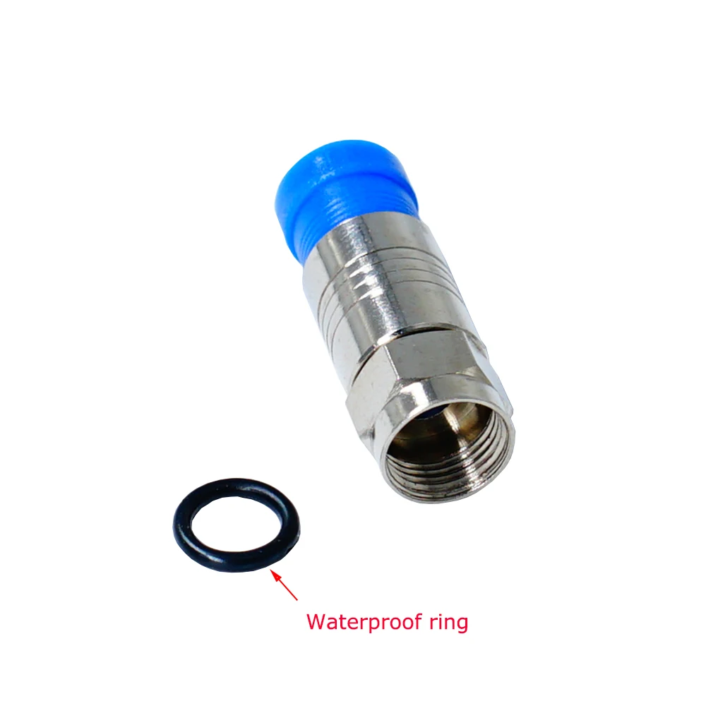 10Pcs RG6 Compressie Connector F Verbinding Waterdichte Coaxiale Kabel Compressie Tool