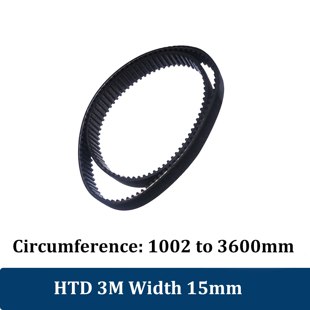 HTD 3M Closed Loop Rubber Timing Belt 1569 1800 3000 3225 3390 3600mm Width 15mm HTD 3M Synchronous belt 3D Printer CNC