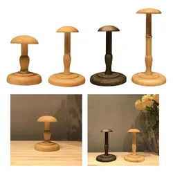 Countertop Wooden Display Holder Stand for Baseball Cap Beret Wig Hairpiece