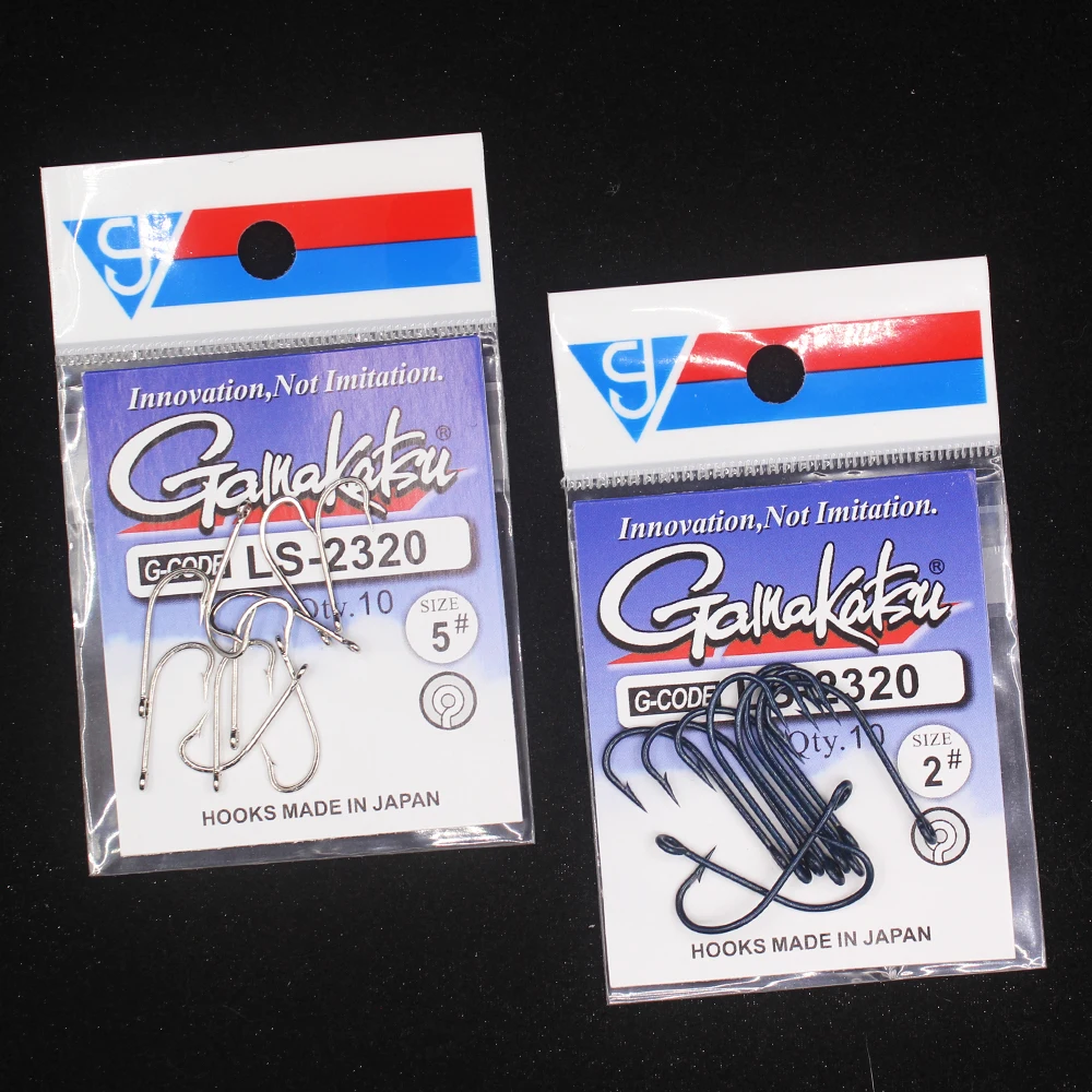Gamakatsu Fishing Hooks 5/0#-5#  Long Shank Fishing Hook High Carbon Steel Sharp Barbed Offset Narrow Bait Hook