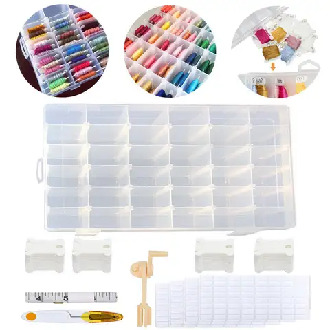Embroidery Floss Cross Stitch Organizer Storage Box Set 120PCS Thread Bobbins