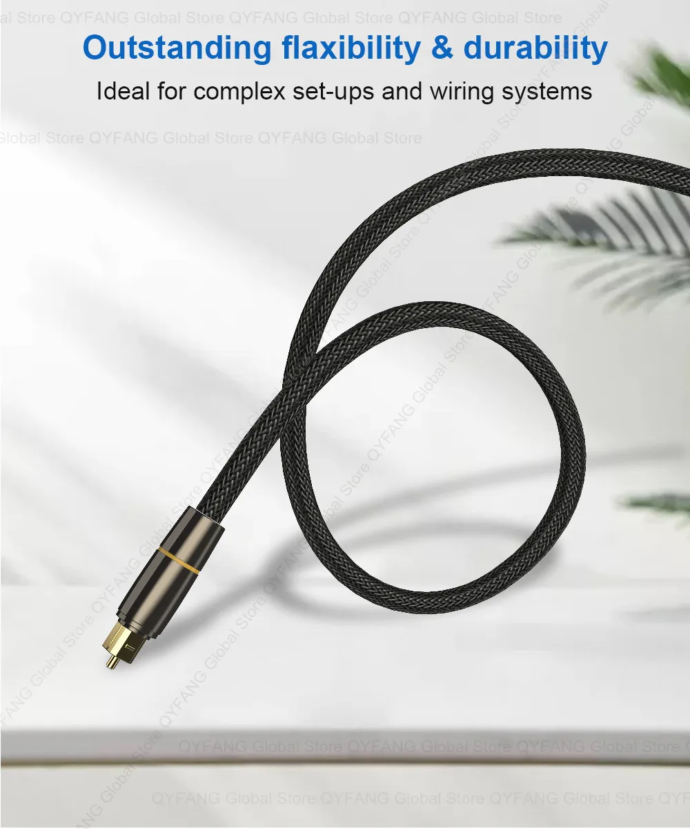 Optisches Audiokabel, digitales Glasfaserkabel, Toslink, 1 m, 5 m, 10 m, SPDIF-Koaxialkabel für Verstärker, Player, PS4, Soundbar-Kabel – Detail 10