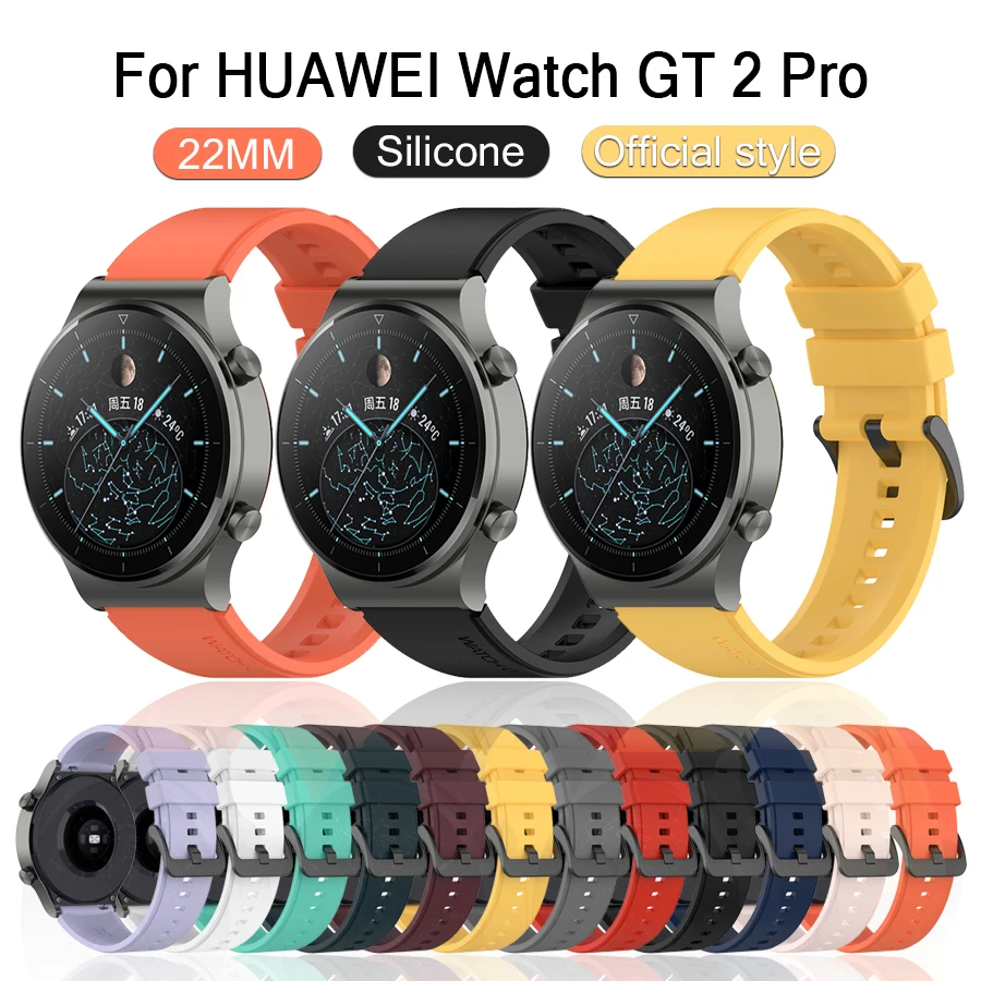 

Ремешок силиконовый для Huawei Watch GT 2 46 мм, спортивный браслет для huawei gt 2 pro 2e/ Amazfit GTR 47 мм/Huami GTR 2, 22 мм