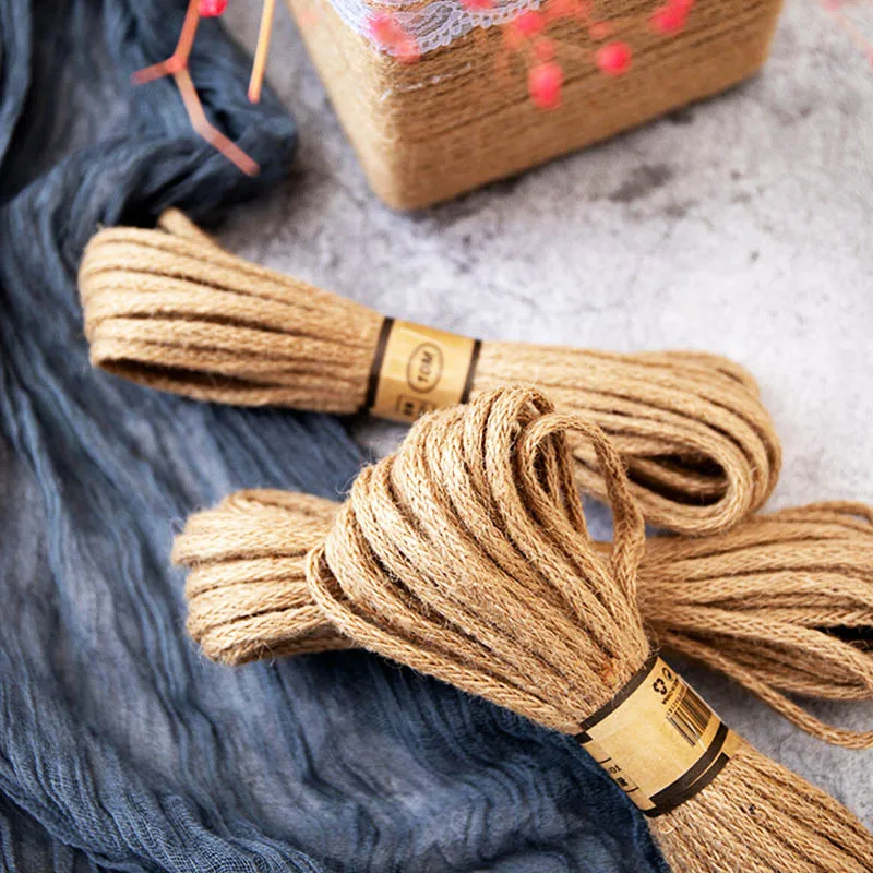 10Yardjute rope vintage decorative thickness tag rope DIY Wedding Birthday Wedding Decoration Rattan Gift Bouquet Packaging Rope